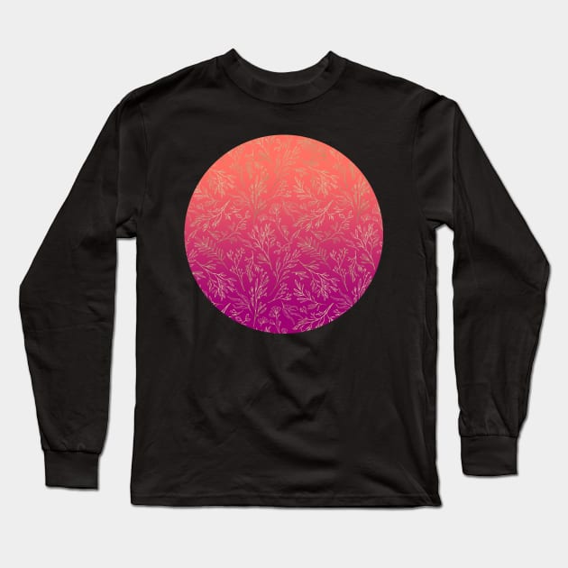 Floral Living Coral Summer Sky Long Sleeve T-Shirt by joyandgrace